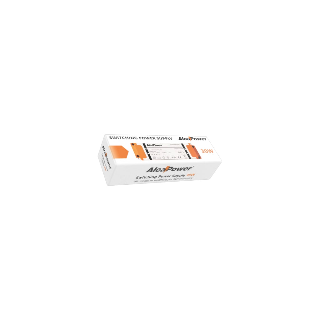 Alcapower Alimentatore Switching per Illuminotecnica 12V 30W 2.5A IP20, protezione integrata contro sovratensioni e cortocircuiti, 133x42x30mm