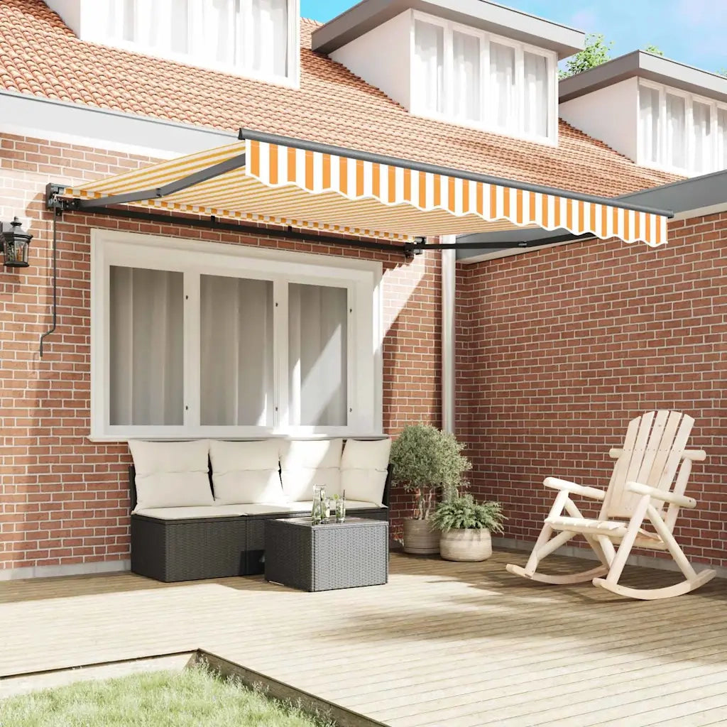 vidaXL Tenda Retrattile Giallo e Bianco 300x250 cm Tessuto