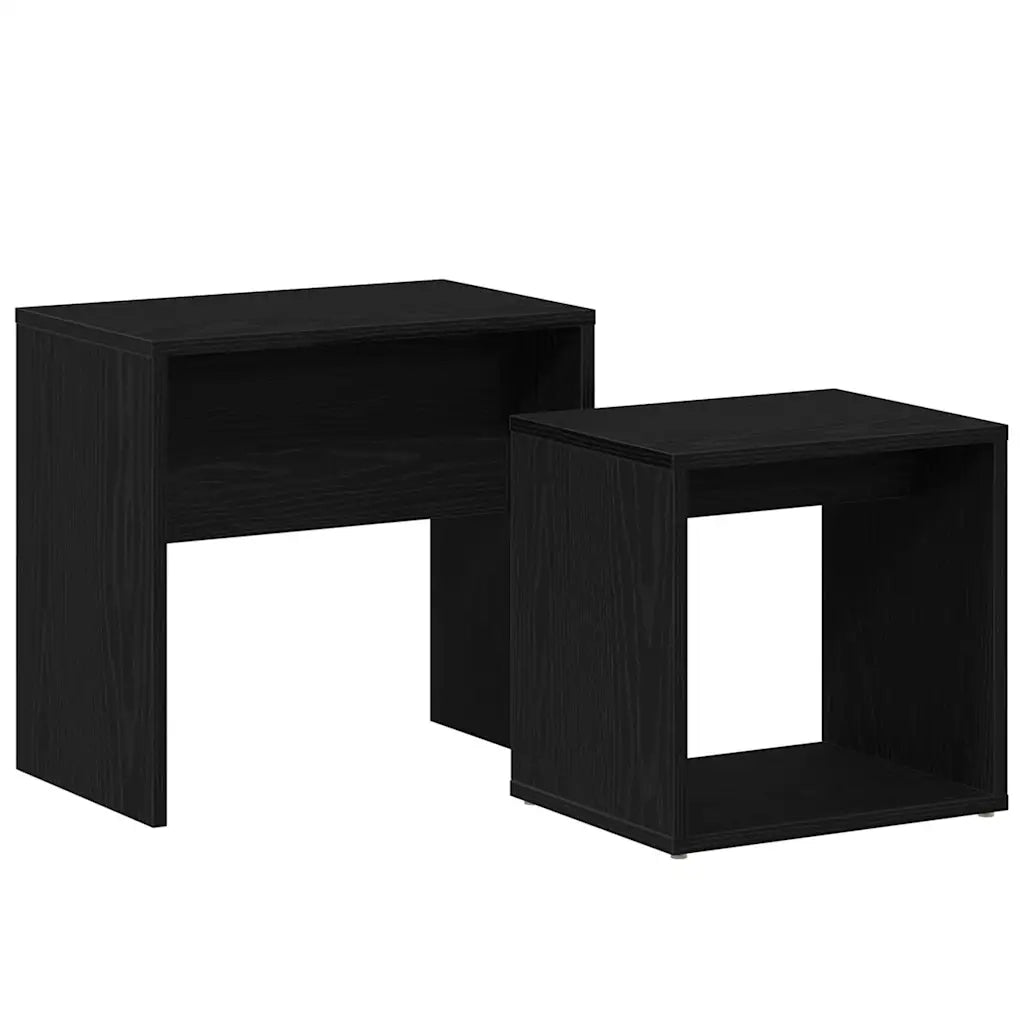 Tavolini da Salotto 2 pz Rovere Nero in Legno Multistrato