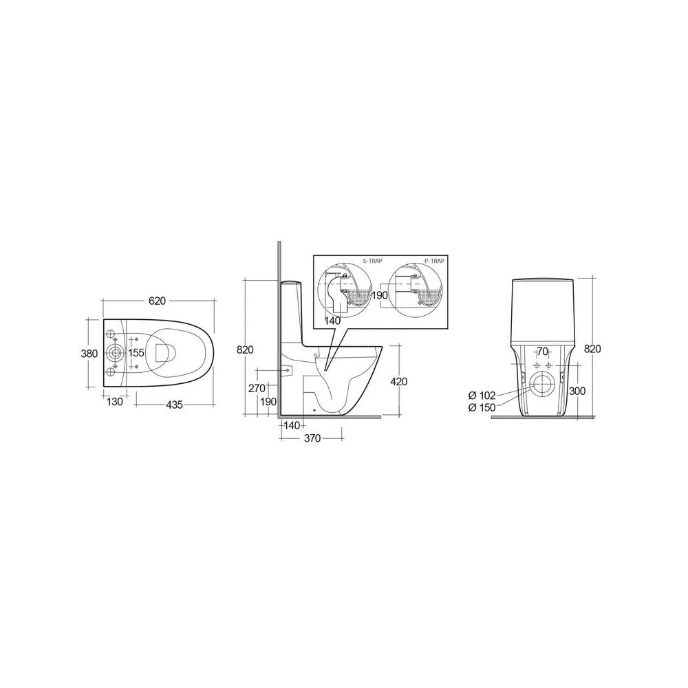 Vaso monoblocco serie sensation filo muro