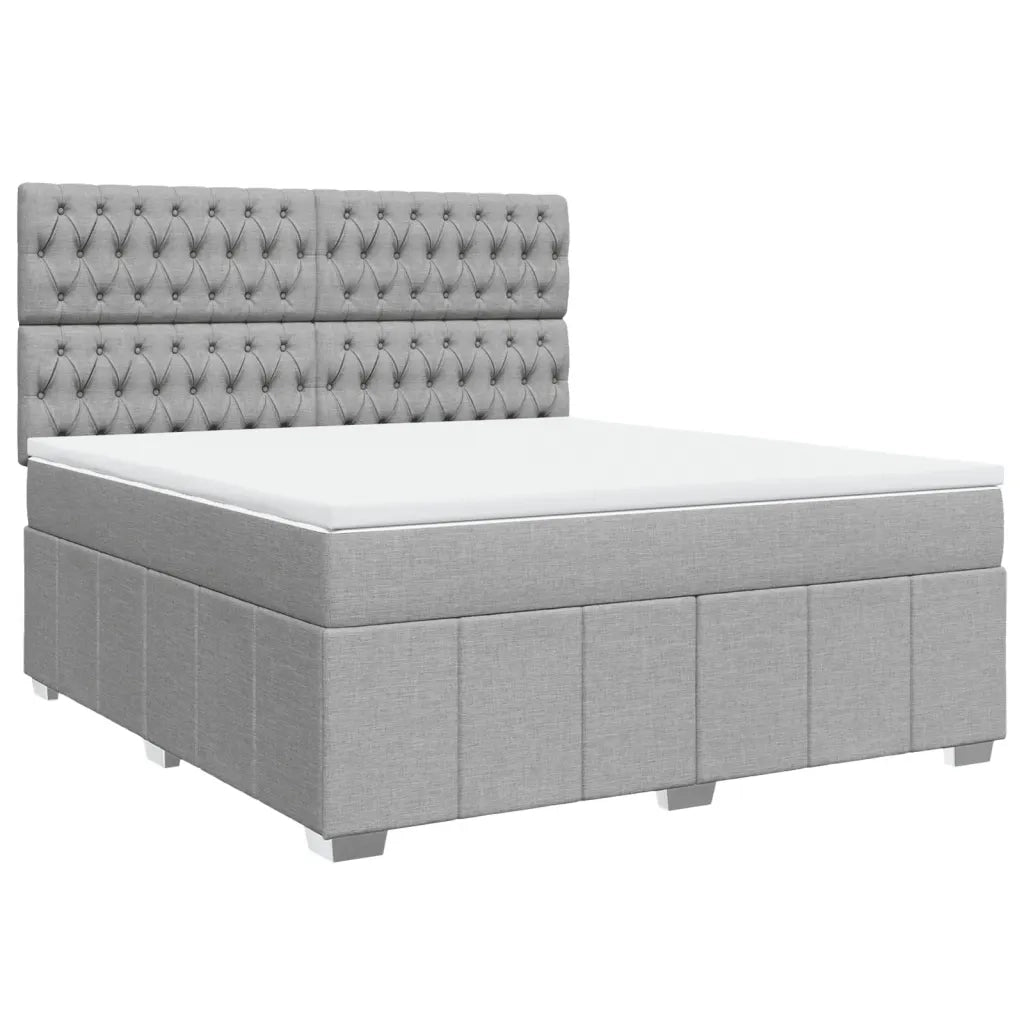 Giroletto a Molle con Materasso Grigio Chiaro180x200 cm Tessuto