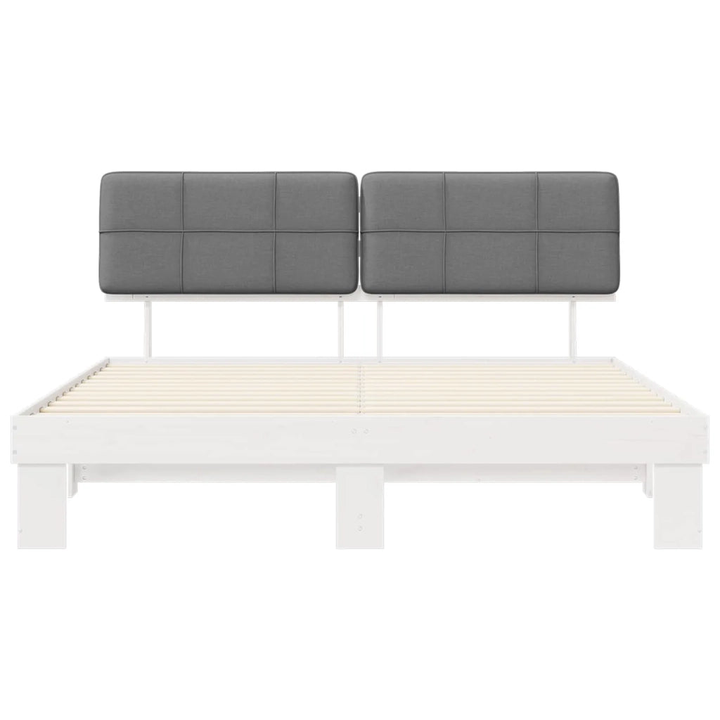 Letto con Testiera Rivestita Grigio chiaro 180 x 200 cm
