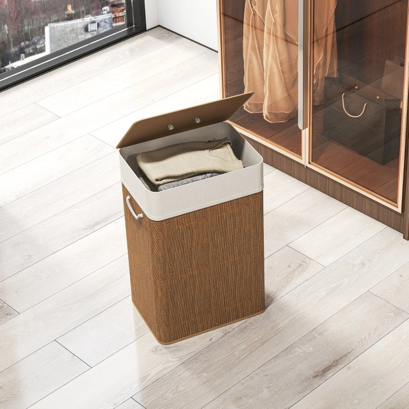 CESTO PORTABIANCHERIA 72 L 40x30x60 cm Bambù Marrone