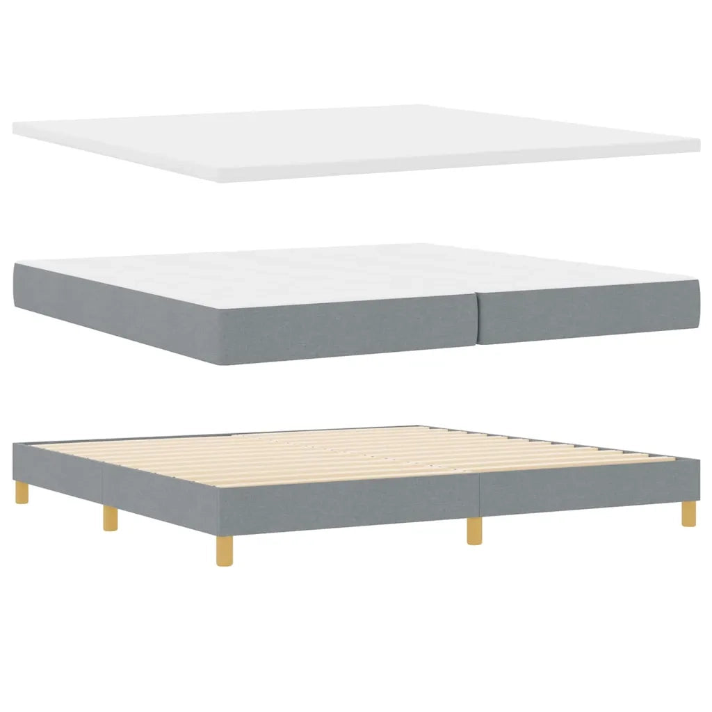 Letto a molle Grigio chiaro 200 x 200 cm Poliestere 3341314