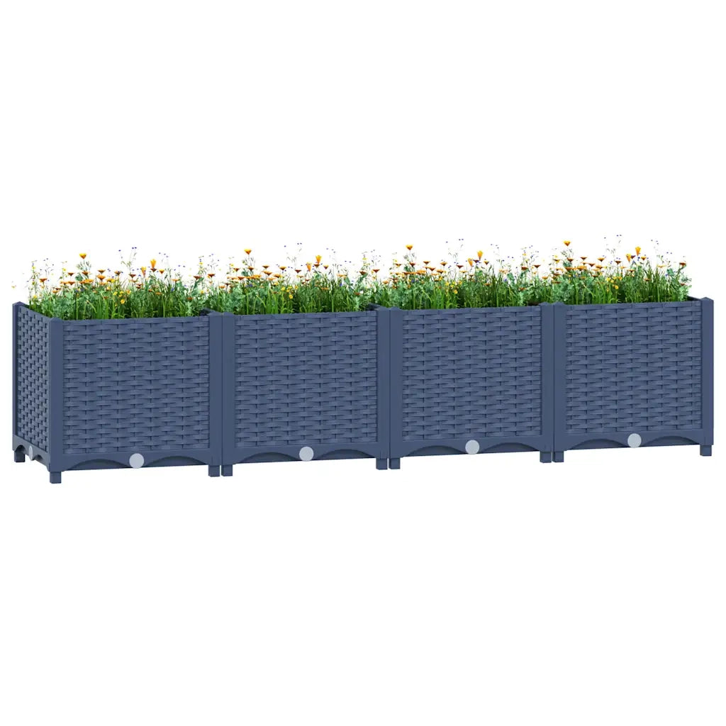 Fioriera Rialzata-Vaso da Esterno-Fioriera Elevata 160x40x38 cm in Polipropilene 289873