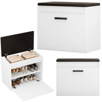 Scarpiera da 60x35x49 cm, finitura bianca, ideale per l'ingresso.