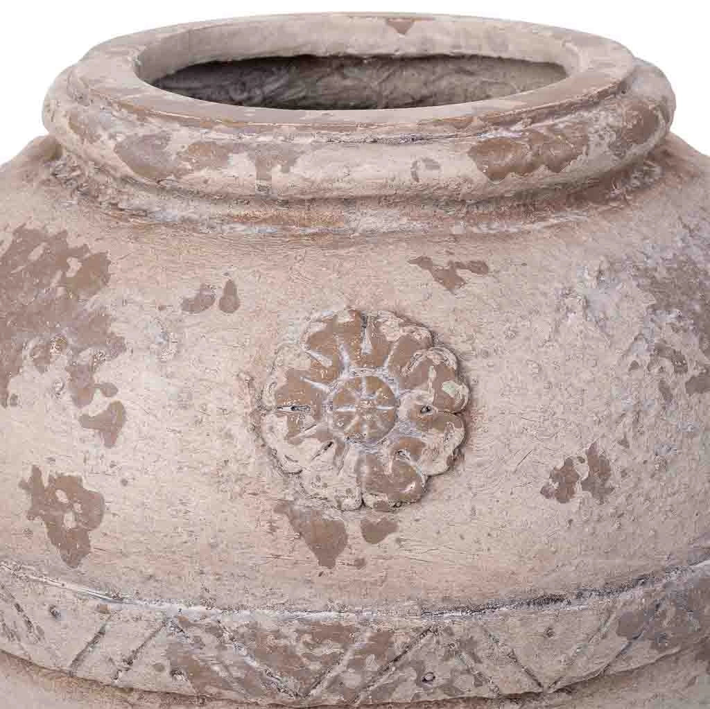Vaso decorativo color pietra, 38x34x34h cm