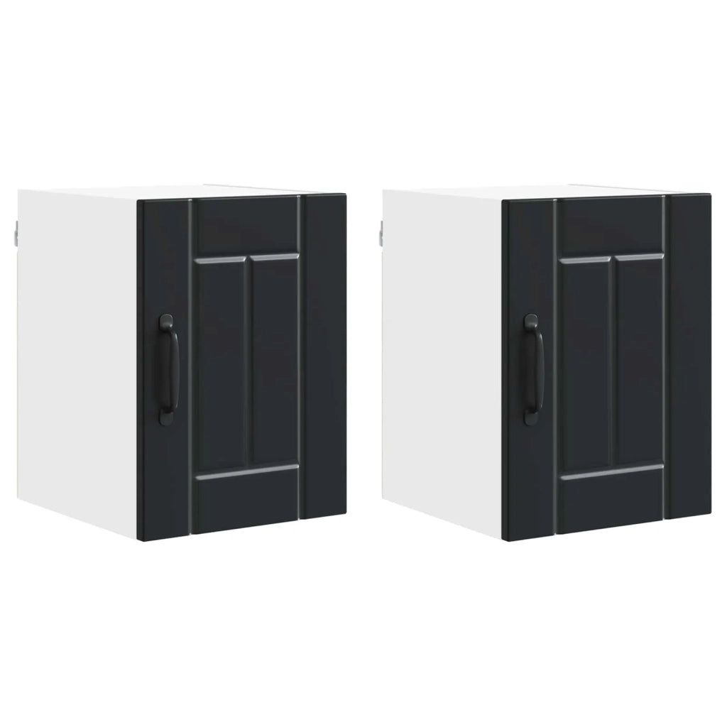 Pensile da cucina | Armadietto a muro LUCCA 2 pz Nero 30 x 31 x 40 cm