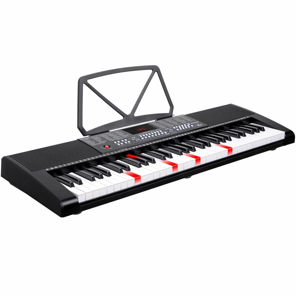 Tastiera Musicale Pianola Elettronica 61 Tasti Luminosi Pianoforte con Microfono