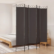 Divisorio a 5 Pannelli Marrone 200x220 cm in Tessuto cod mxl 58878