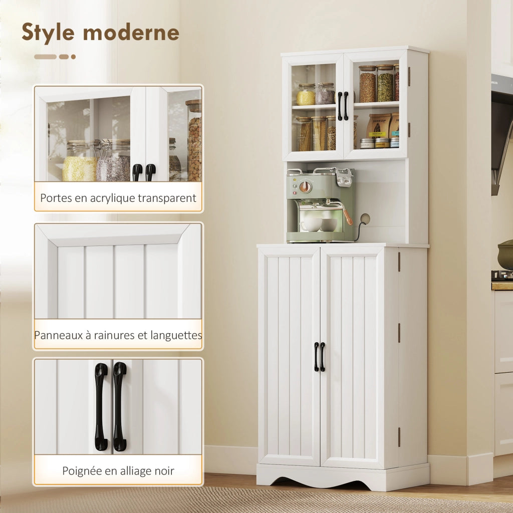 Armadio da cucina con ripiani e ante ¨C zephmum ¨C bianco 60x39.5x179.6 cm