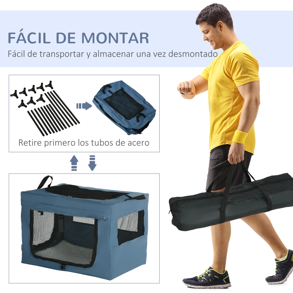 Trasportino per Cani e Gatti ¨C zephmum ¨C 60x42x42cm Blu