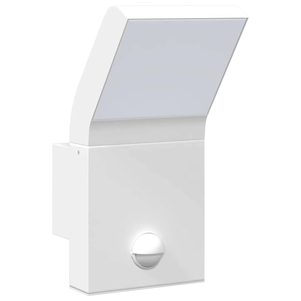 Set di 2 applique LED da esterno con sensore PIR 10 x 15 x 22 cm alluminio bianco 02_0056590
