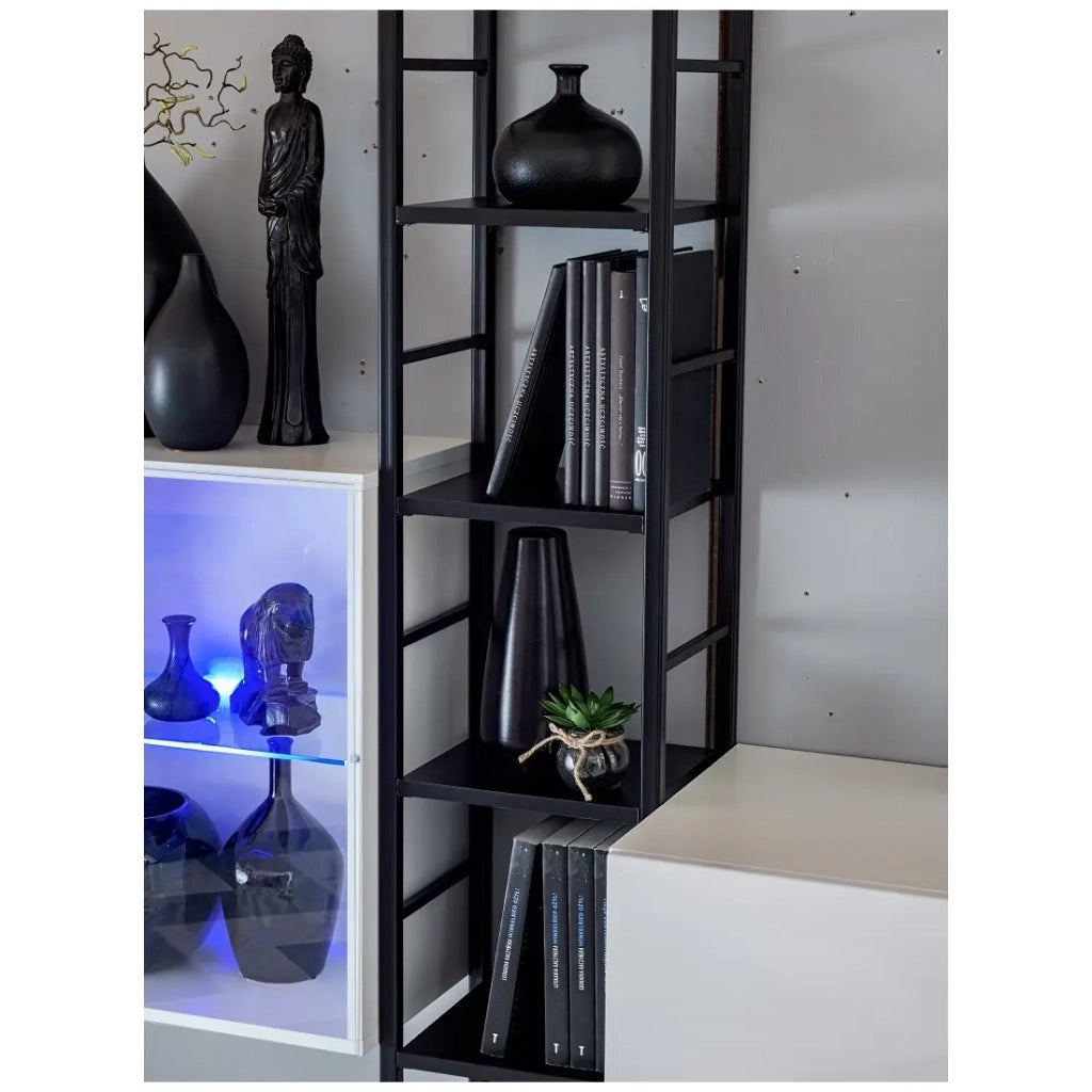 Scaffale colonna collezione SWITCH - Struttura in metallo nero - stile industriale