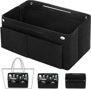 Organizzatore per borse, 30x20x10cm, tassello in pelle nera, organizzatore per borse da donna con tasche interne per borse da mano (30 * 20 * 10)