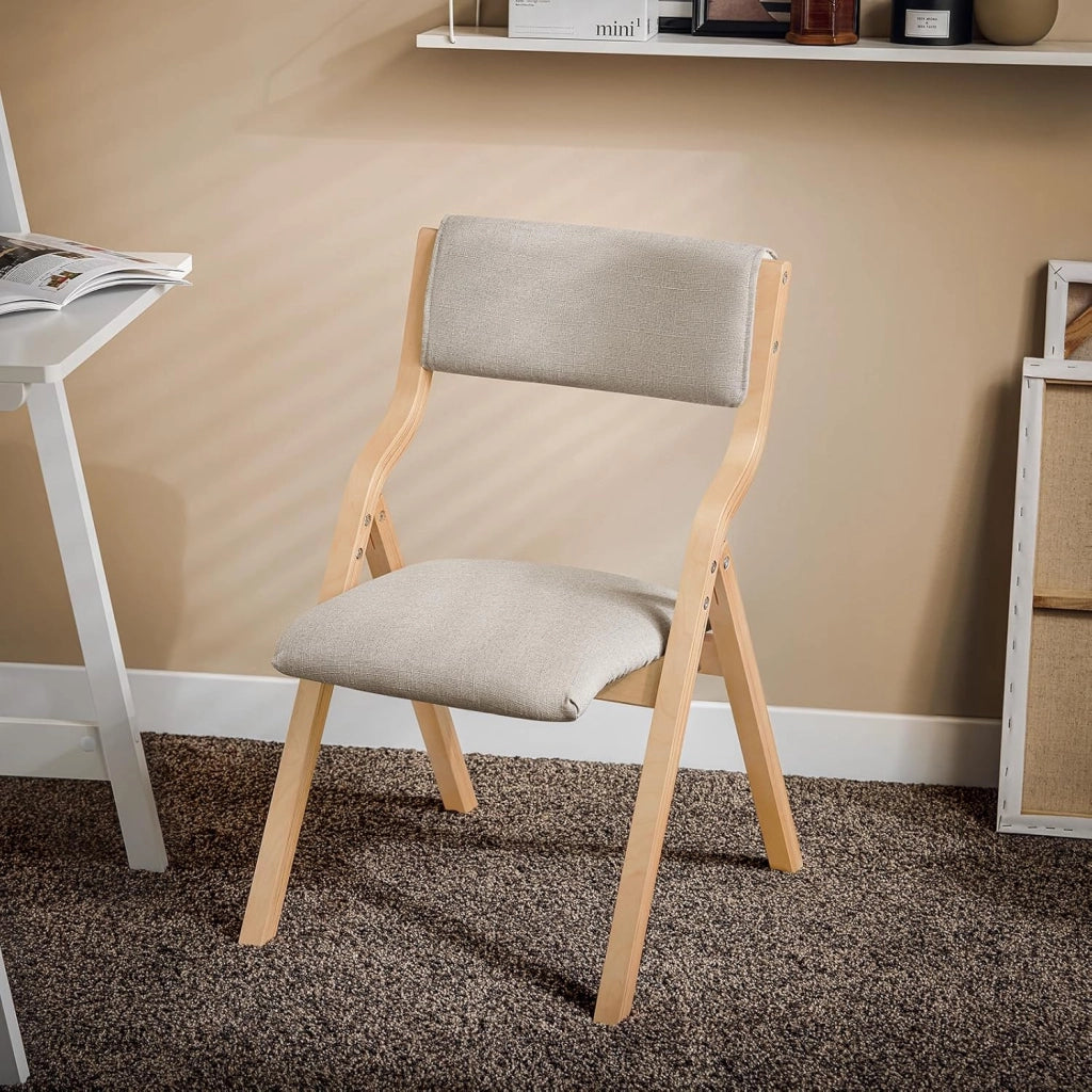 Lotto da 2 Sedie Pieghevoli da Pranzo con Seduta e Schienale Imbottiti, Design Elegante e Salvaspazio Sedie Pieghevoli da Interno, Perfette per Cucina, Ufficio ed Esterno, Grigio FST40-HGx2