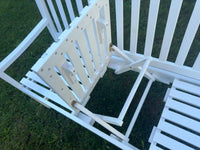 Panca da giardino con tavolo in legno di acacia, laccato bianco 3 volte