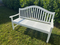 Panca da giardino con tavolo in legno di acacia, laccato bianco 3 volte