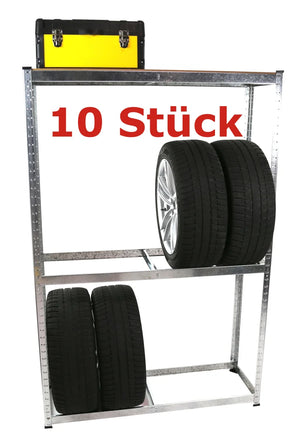 SET 10x porta pneumatici, 120 x 40 x 180 cm, per 80 pneumatici