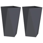 2 pz Fioriera | Cassetta per fiori | Vaso Antracite 40 x 40 x 75 cm Acciaio
