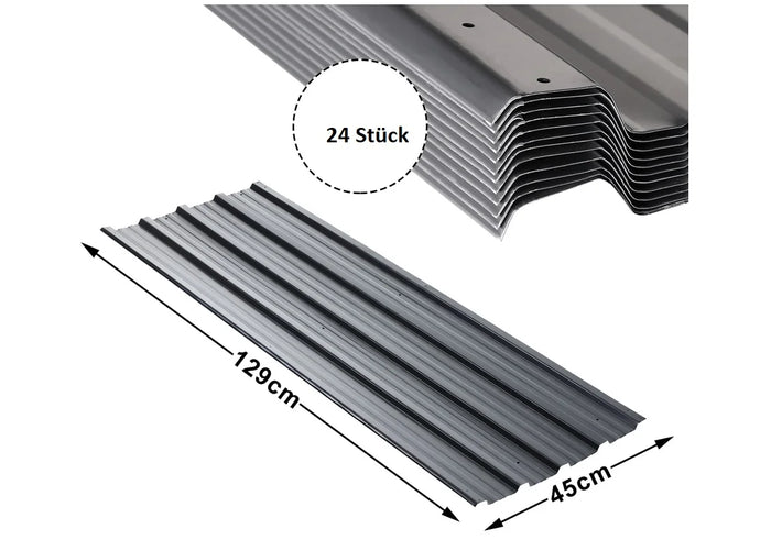 Set di 24 fogli trapezoidali, antracite