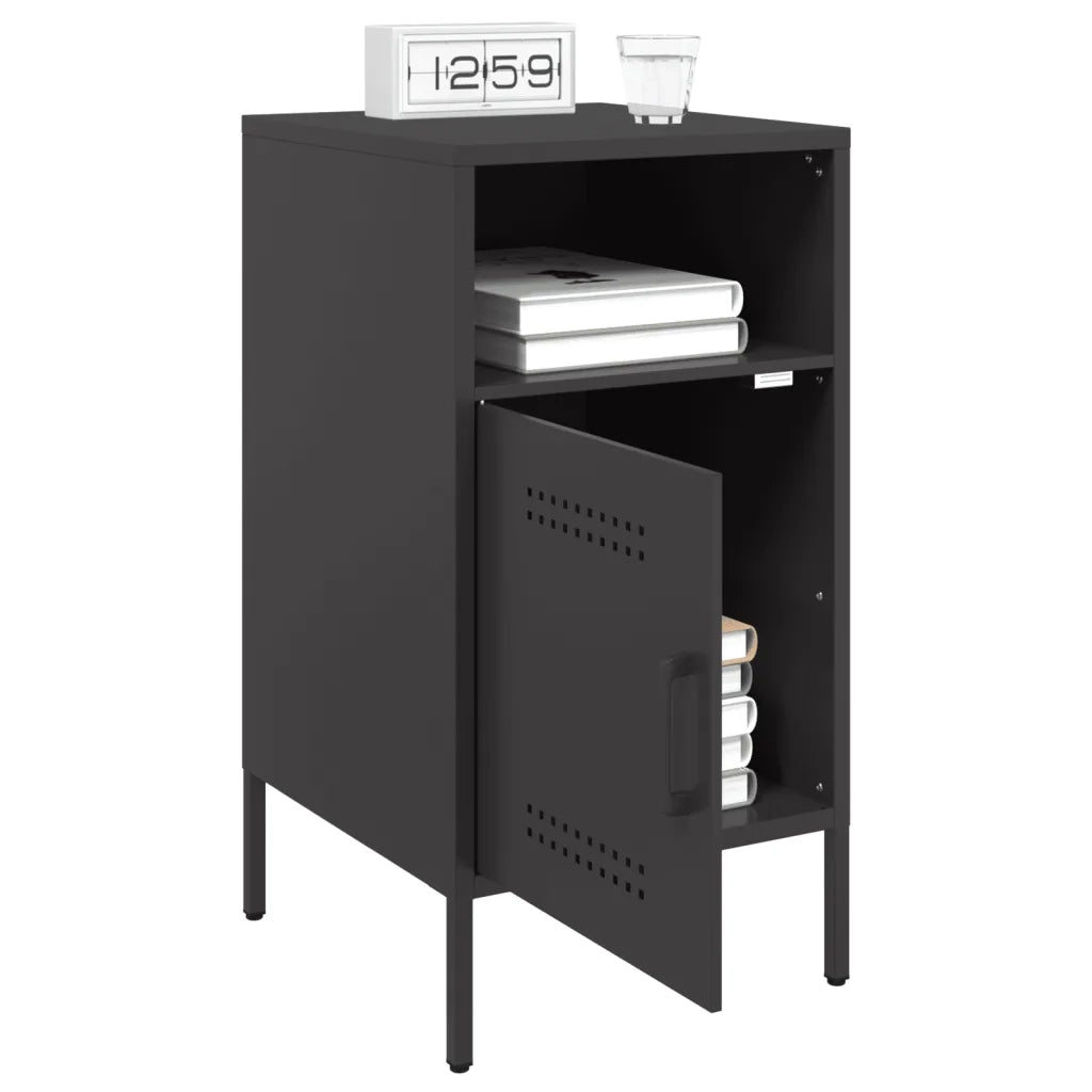 Comodini 2 pz Neri 36x39x68 cm in Acciaio 843067