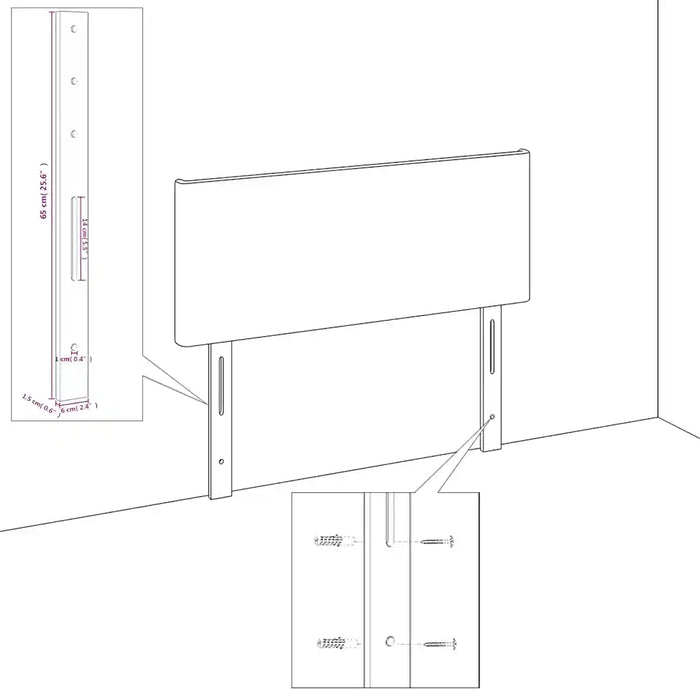 Testiera ad Orecchio Blu Scuro 203x23x118/128 cm in Velluto