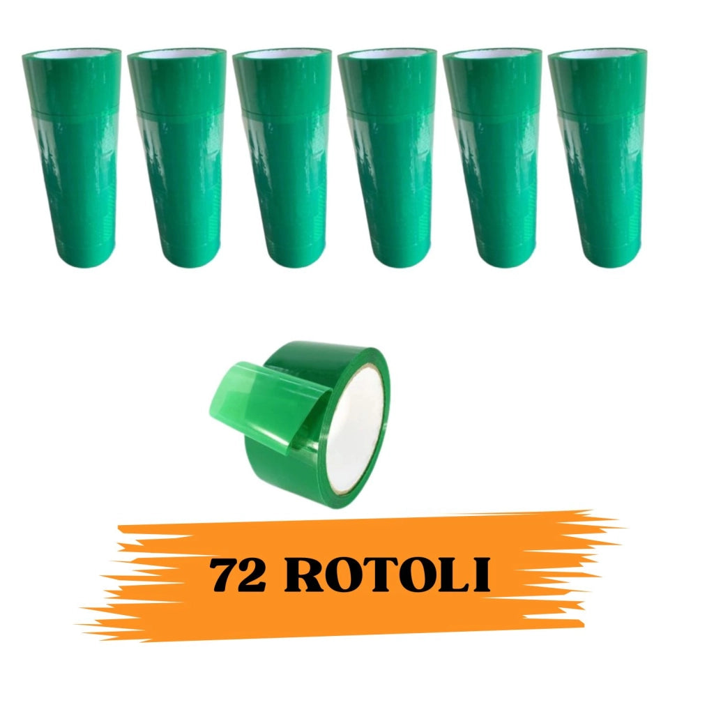 Nastro Adesivo Imballaggio Colorato Green 48mmx66m 72 Rotoli Scotch EcoPrice®