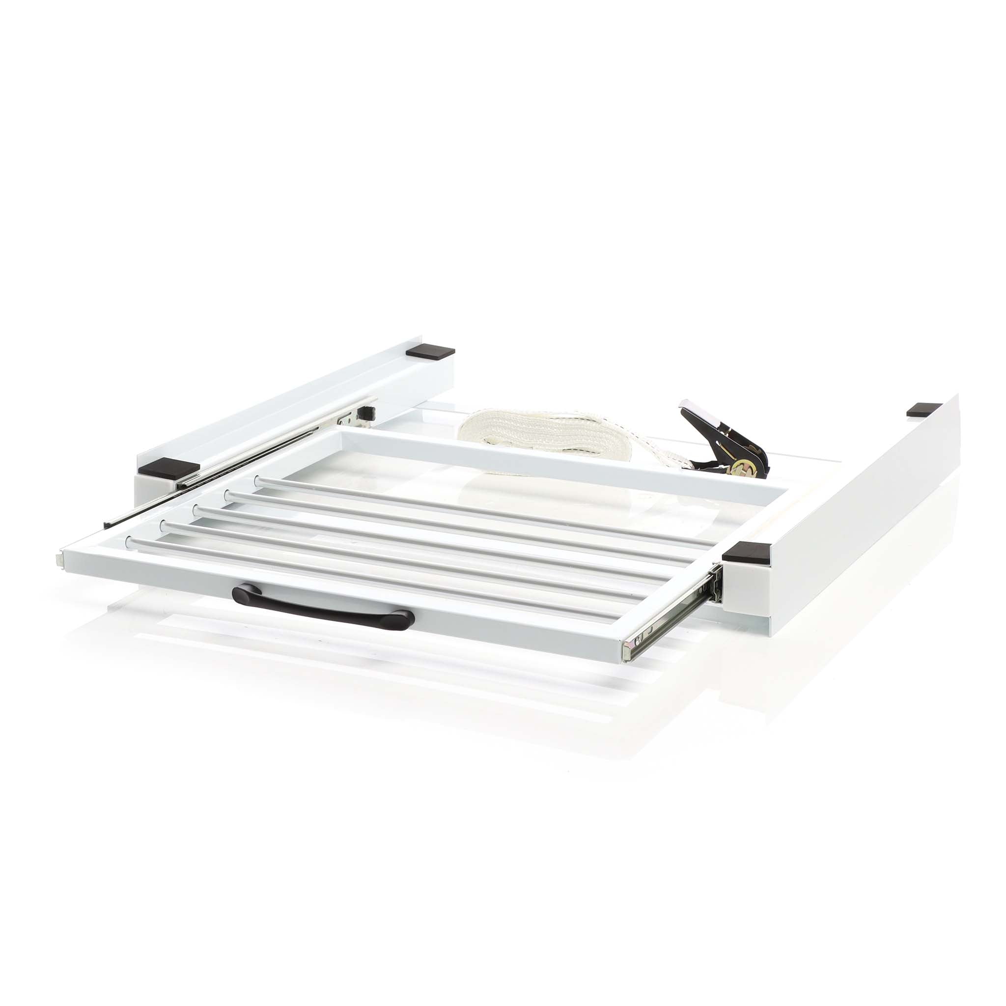 Kit sovrapposizione lavatrice asciugatrice max 150 kg con ripiano a barre estraibile