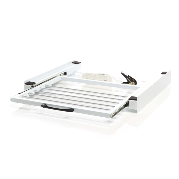Kit sovrapposizione lavatrice asciugatrice max 150 kg con ripiano a barre estraibile