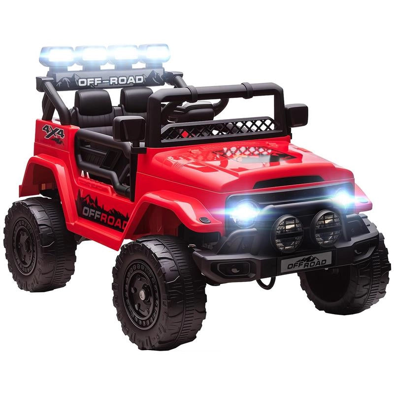 FUORISTRADA PER BAMBINI CON FANALI, CLACSON, CINTURA E TELECOMANDO, IN PP E METALLO, 99X66X68.5 CM, ROSSO