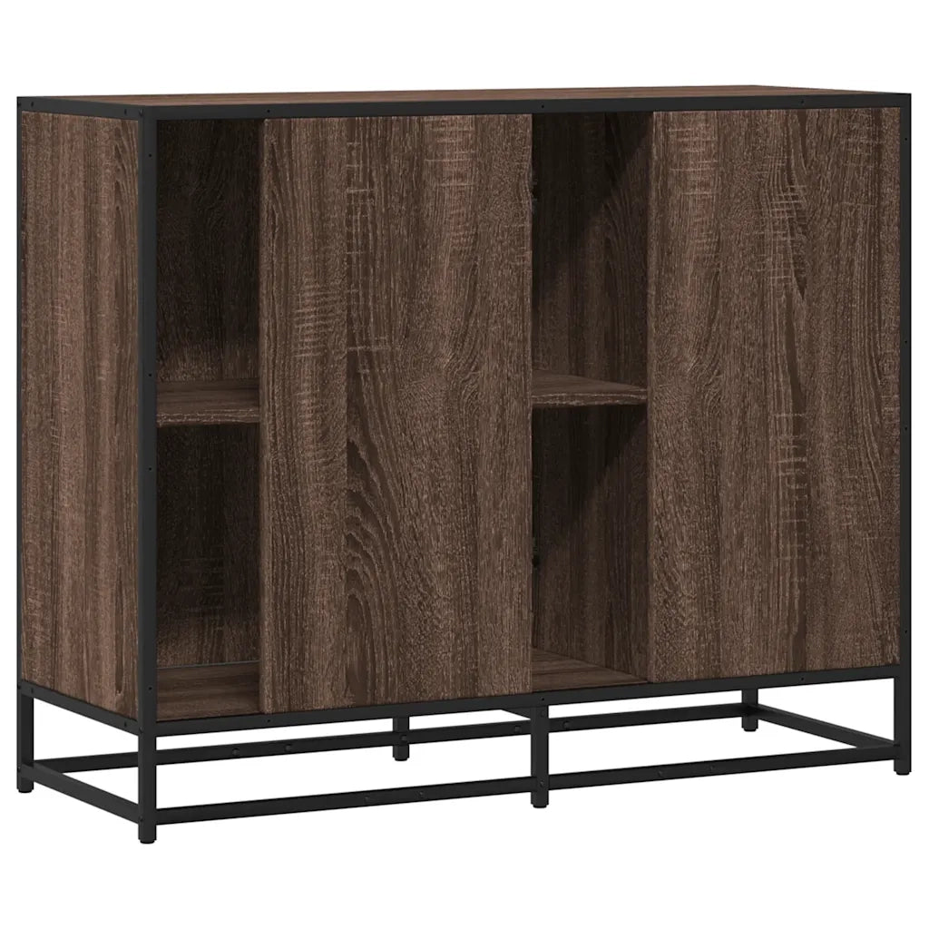 Credenza | Madia | Buffet da pranzo | Armadio da pranzo Rovere Marrone 92x35x76 cm in Legno Multistrato