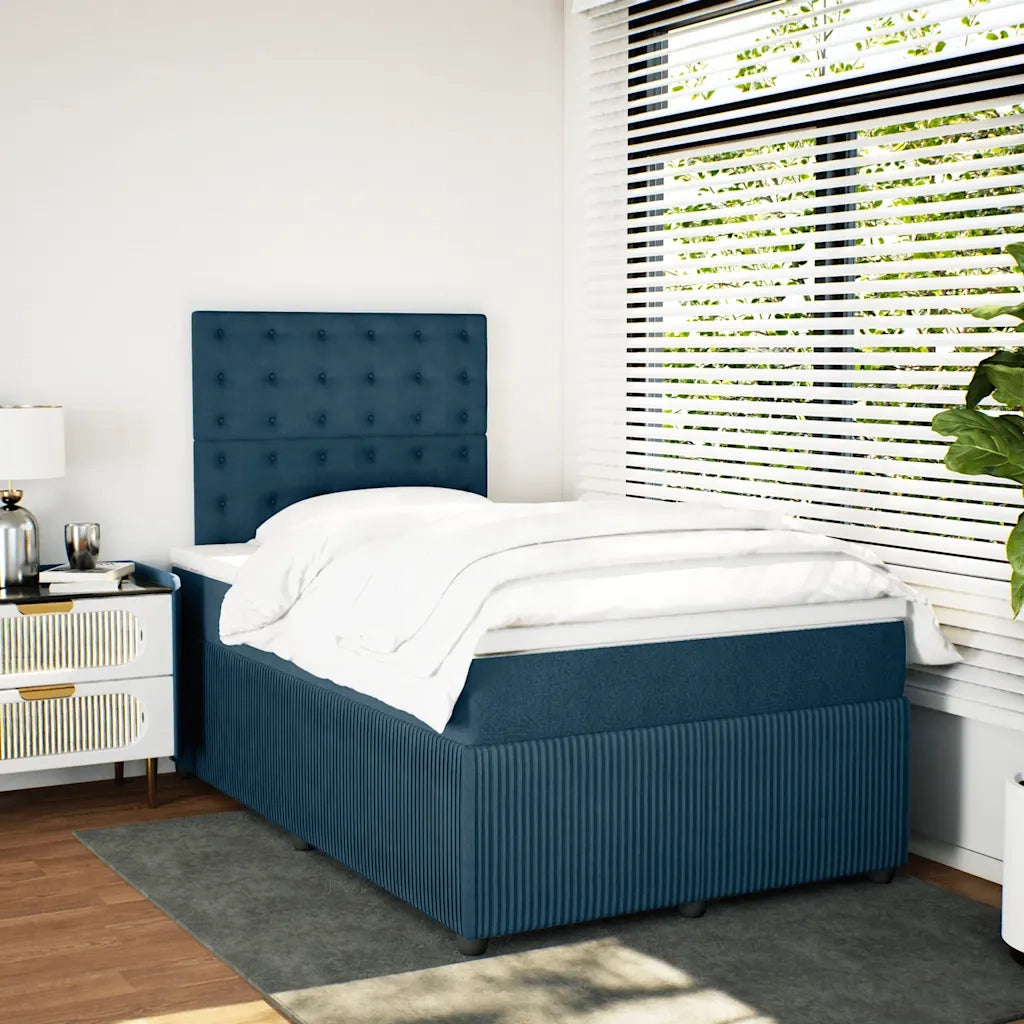Giroletto a Molle con Materasso Blu 120x200 cm in Velluto 3294626