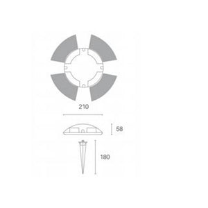 Segnapasso Esterno Moderno Upper Alluminio E Termoplastica Grigio Led 4W 4000K