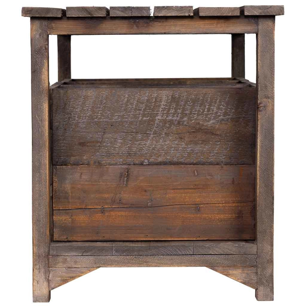 Panchina in legno con 3 cassetti 90x45x51h cm