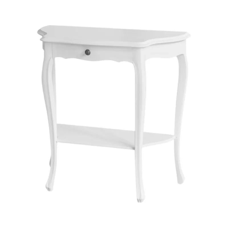 Consolle 1 cassetto shabby legno bianco opaco 75x35x75 - Mobili 2G