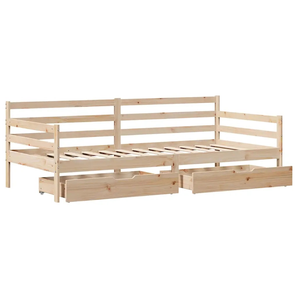 vidaXL Dormeuse con Cassetti 90x190 cm in Legno Massello Pino