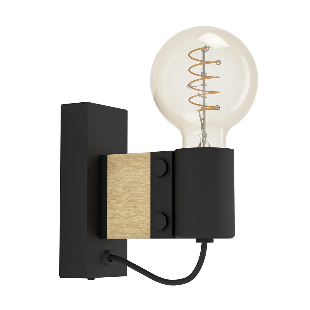 Applique Vintage Bailrigg Acciaio Nero 1 Luce E27