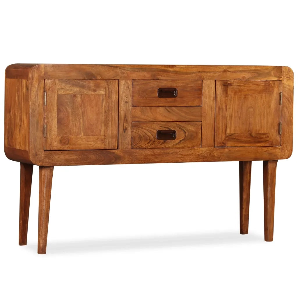 Credenza in Legno Massello con Finitura Ambra 120x30x75 cm 244682