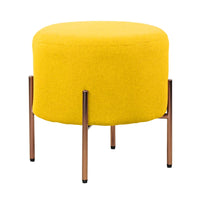 Pouf Poggiapiedi Ø40 cm in Tessuto Kate Giallo