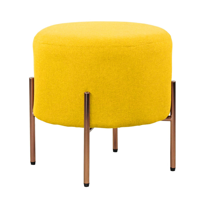 Pouf Poggiapiedi Ø40 cm in Tessuto Kate Giallo