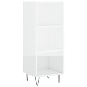 Credenza | Madia | Buffet da pranzo | Armadio da pranzo Bianco Lucido 34,5x32,5x90 cm in Legno Multistrato