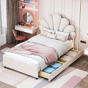 letto imbottito velluto beige 90 x 200 cm