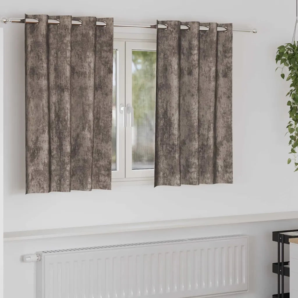 Tende in Velluto 2 pz Cappuccino 140 x 140 cm Velluto 4107668