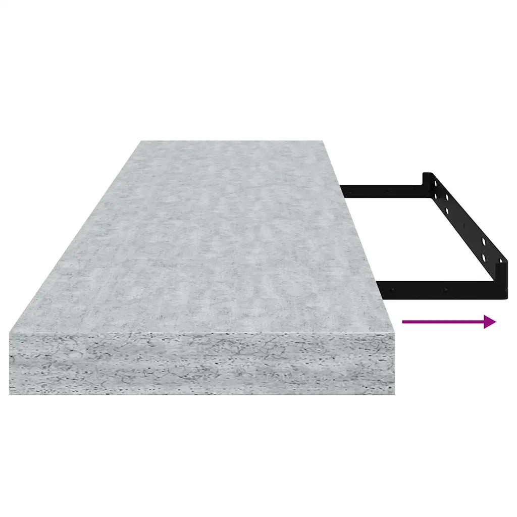 Scaffale a Parete Grigio Cemento 90x23,5x3,8 cm in MDF 326603