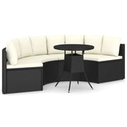Set di mobili da giardino mobili da esterno 5 pezzi con cuscini resina intrecciata nera 02_0016476