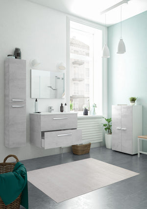 kit mobile bagno aruba 2 cassetti cm.80x45x57h cemento cod:ferx.99134