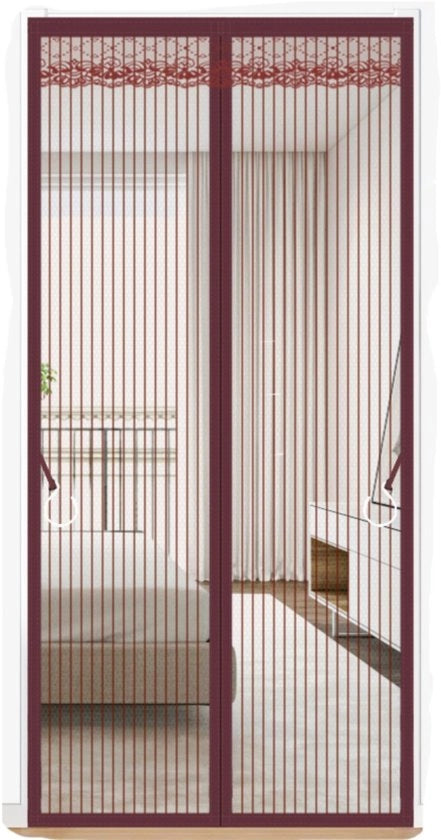 Serranda magnetica per porte - 100*210cm - Antizanzare - Senza perforazione necessaria - Adatto per porte in legno, metallo, marmo, inox, piastrelle e altre - Serranda estiva antizanzare - Serranda per separazioni con adesivo
