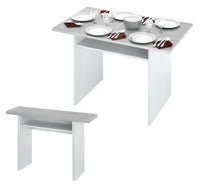 kit tavolo consolle cm.35/70x120x75h bianco/cemento cod:ferx.99137