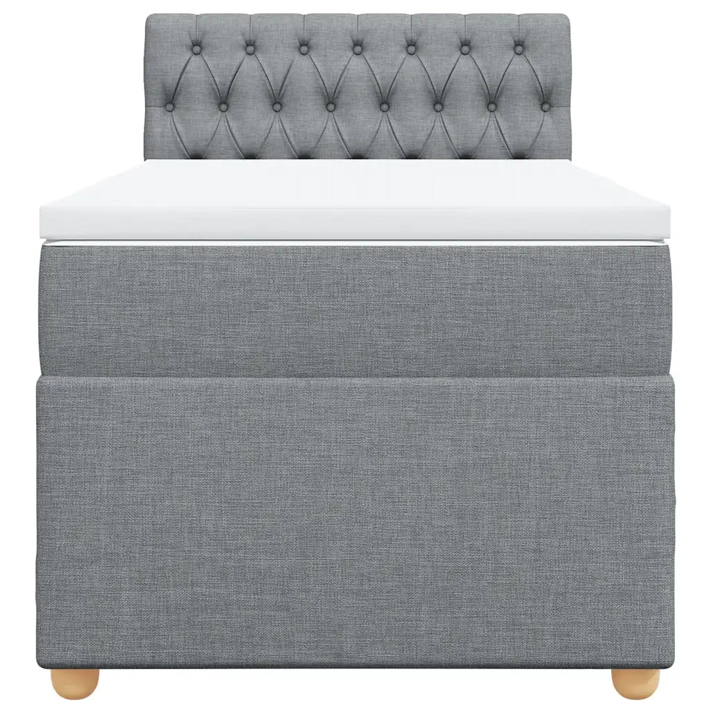 Giroletto a Molle con Materasso Grigio Chiaro 90x190 cm Tessuto